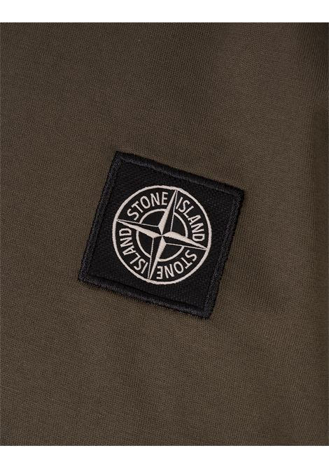 T-Shirt Slim Fit In Jersey Di Cotone Verde Militare STONE ISLAND | K1S152100039-S0013V0054